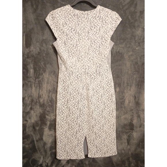 Reiss Edina Gray & White Lace Overlay Shift Dress Sz 2 Simply Classy - Picture 8 of 9